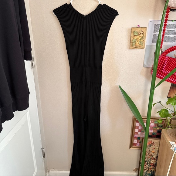 ALC Holden Plunge Neck Ribbed Knit Jumpsuit S - Picture 2 of 7